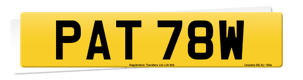 Registration number PAT 78W